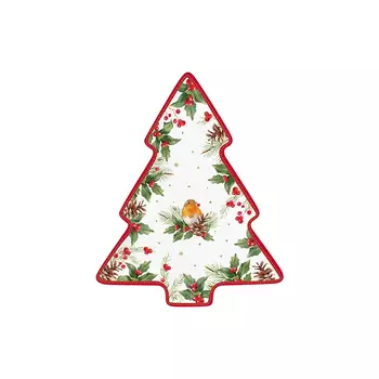 Блюдо елочка Easy life Рождественские ягоды 20,5х25,5 см