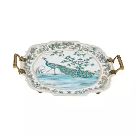 Блюдо Glasar 42x17x8см голубой