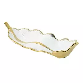 Блюдо Glasar лист 43x14x7см