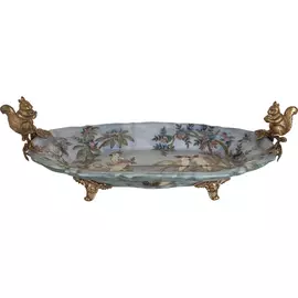 Блюдо Glasar с белками 38x20x12 см голубой