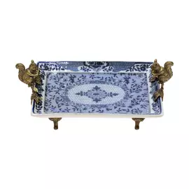 Блюдо Glasar с белочками 27x16x10см