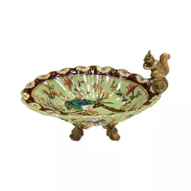 Блюдо Glasar с белочкой 23x15x13см