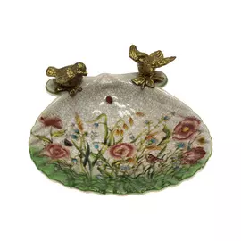 Блюдо Glasar с птичками 14x13x5см