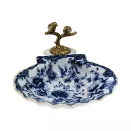 Блюдо Glasar с птичками 16x14x9см