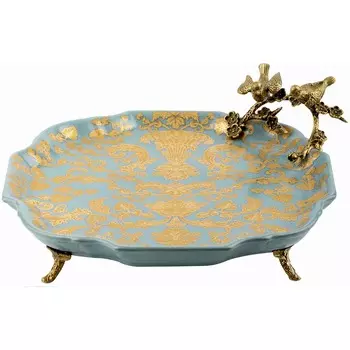 Блюдо Glasar с птичками 29x28x10 см