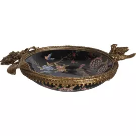 Блюдо Glasar с птичкой 18x14x6 см