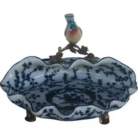 Блюдо Glasar с птичкой 28х25х16 см