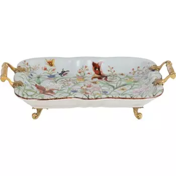 Блюдо Glasar с ручками 30х21х8 см