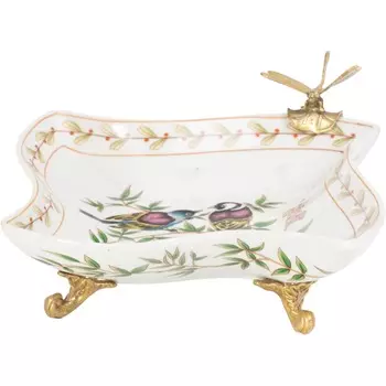 Блюдо Glasar со стрекозой 20х17х9 см