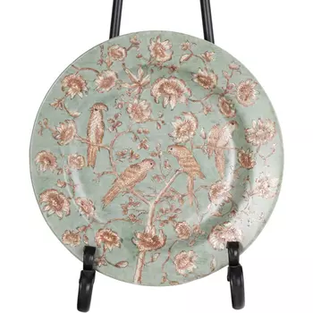 Блюдо Glasar зеленое с попугаями 31х31х3 см