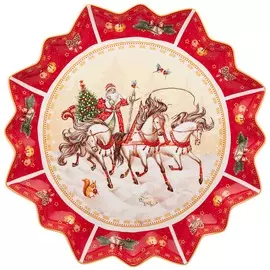 Блюдо Lefard Тройка 38 см красное