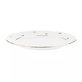 Блюдо овальное 32 см Thun1794 декор Мелкие цветы, отводка золото