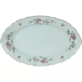Блюдо овальное Bernadotte Дикая роза 34 см отводка золото