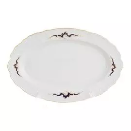 Блюдо овальное Bernadotte Синие вензеля 34 см