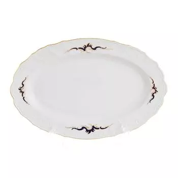 Блюдо овальное Bernadotte Синие вензеля 39 см