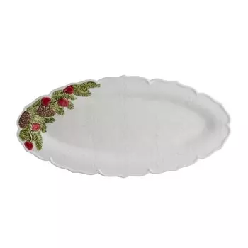Блюдо овальное Bordallo Pinheiro Рождественская гирлянда 40х19 см