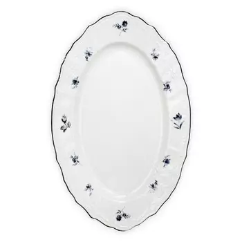 Блюдо овальное Thun 1794 Bernadotte Синие мелкие цветы 36 см