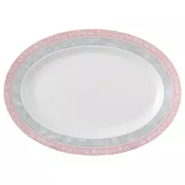 Блюдо овальное Thun 1794 Яна Серый мрамор с розовым кантом 24 см