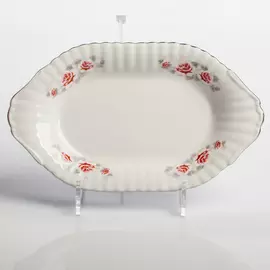 Блюдо Porcelaine Czech Gold Hands Серая роза 24 см