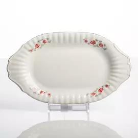 Блюдо Porcelaine Czech Gold Hands Серая роза 33 см