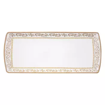 Блюдо Pozzi Milano 1876 Golden белое, прямоугольное 35х15 см