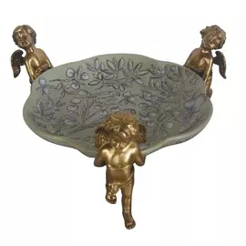 Блюдо с ангелами Glasar 26x26x12см зеленый