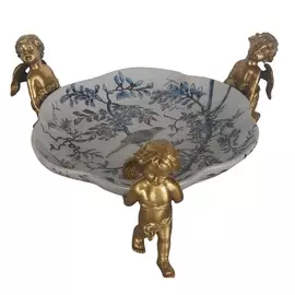 Блюдо с ангелами Glasar 26x26x12см белый