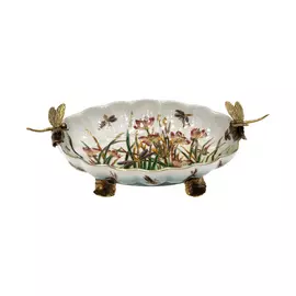 Блюдо с бабочками Glasar 23x14x8см.