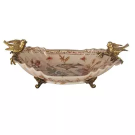 Блюдо с птичками Glasar 28x13x9см