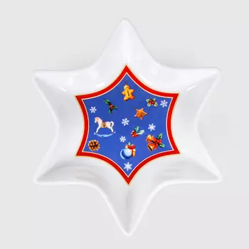 Блюдо сервировочное White Rabbit Christmas звезда 17х17х3 см