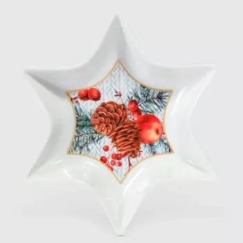 Блюдо сервировочное White Rabbit Сосна звезда 17х17х3 см