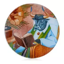 Блюдо сервировочное WLR Бык с книгой 24 см
