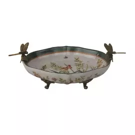 Блюдо со стрекозами Glasar 26x16x8см