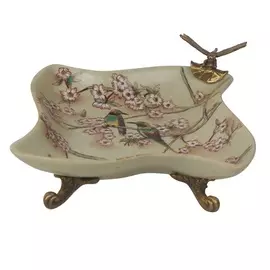 Блюдо со стрекозой Glasar 17x15x7см