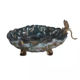 Блюдо со стрекозой Glasar 24x17x11см