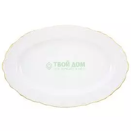 Блюдо овальное Thun 36 см декор отводка золото