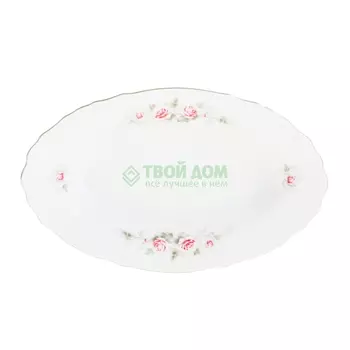Блюдо овальное Thun Бледные розы 24 см