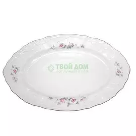 Блюдо овальное Thun Бледные розы 36 см