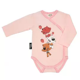 Боди Lucky Child-МИШКИ с длинным рукавом розовый