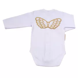 Боди Lucky Child с длинным рукавом Ангелочки белый