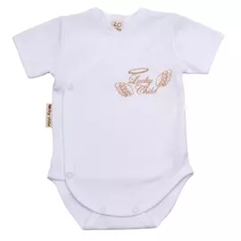 Боди Lucky Child с коротким рукавом Ангелочки белый