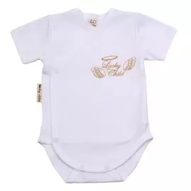 Боди Lucky Child с коротким рукавом Ангелочки белый