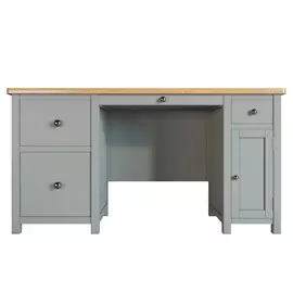 Большой рабочий стол Этажерка Jules Verne с узкой тумбой серый JV14ETGG