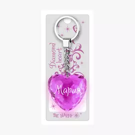 Брелок Би-Хэппи Диамантовое сердце Мария розовый