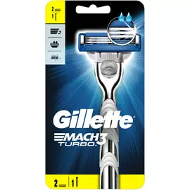 Бритва Gillette Mach3 Turbo с 2 сменными кассетами