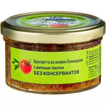 Брускетта Olivateca из оливок Халкидики с вяленым томатом 150 г