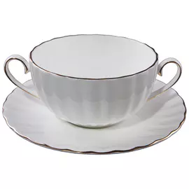 Бульонница с блюдцем Hatori 0,37 л золото