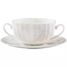 Бульонница с блюдцем Hatori Магнолия грэй 0,37 л