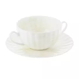 Бульонница с блюдцем Hatori Магнолия крем 0,37 л