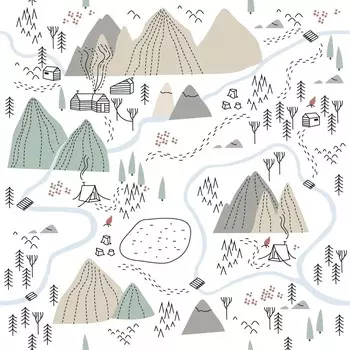 Бумага для подарков Be Smart 70х100 см, Коллекция "Freedom", горы